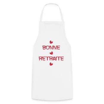RETRAITE. RETRAITE. RETRAITEE. SENIOR. MAMIE. PAPY - Tablier de cuisine - blanc - Devant - AI Model Male 185 dark (185cm)