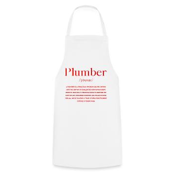 Plumber Definition - Cooking Apron - white - Front - AI Model Male 185 dark (185cm)