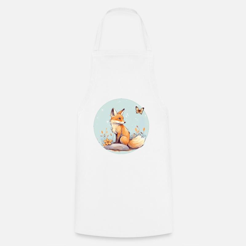 Renard mignon - Tablier de cuisine - blanc