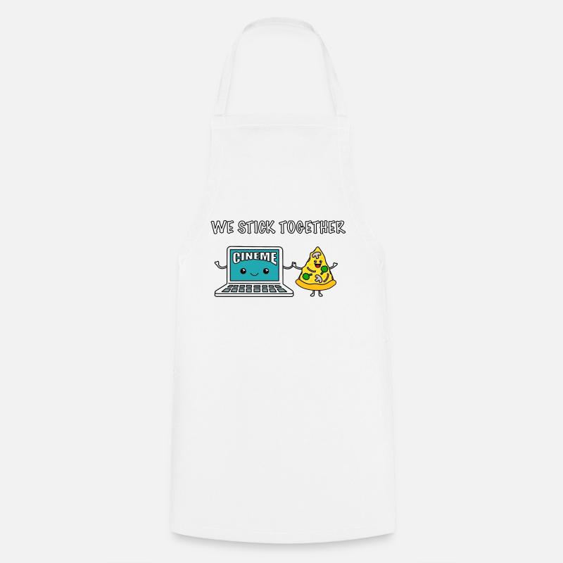 Nous restons ensemble - Pizza et streaming - Tablier de cuisine - blanc