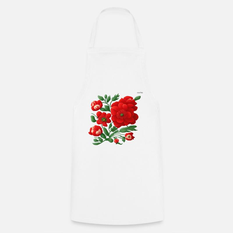 Folk art composition #10 - Cooking Apron - white