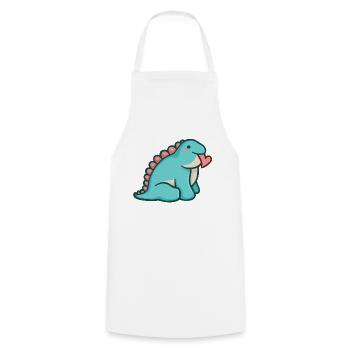 hugadino chuck with heart, dino, cute dinosaur - Cooking Apron - white - Front - AI Model Male 185 dark (185cm)