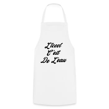 L'alcool c'est de l'eau humour - Tablier de cuisine - blanc - Devant - AI Model Male 185 dark (185cm)