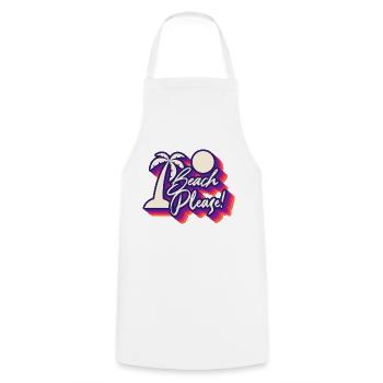 Beach Please! Vacation Vibes Tropical Paradise - Cooking Apron - white - Front - AI Model Male 185 dark (185cm)