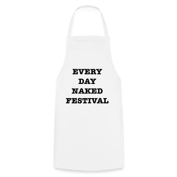 EveryDayNakedFestival - Cooking Apron - white - Front - AI Model Male 185 dark (185cm)