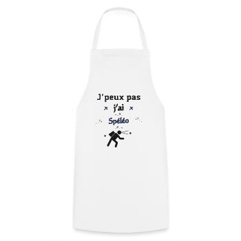 J'peux pas j'ai Spéléo - Tablier de cuisine - blanc - Devant - AI Model Male 185 dark (185cm)