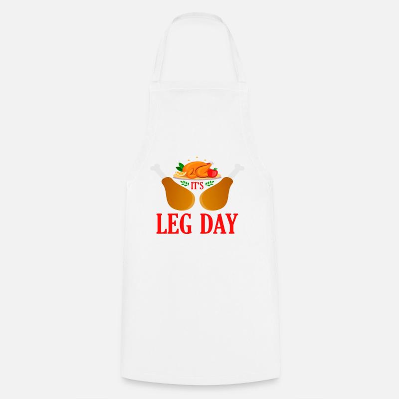 C’est le jour de la jambe Thanksgiving - Tablier de cuisine - blanc