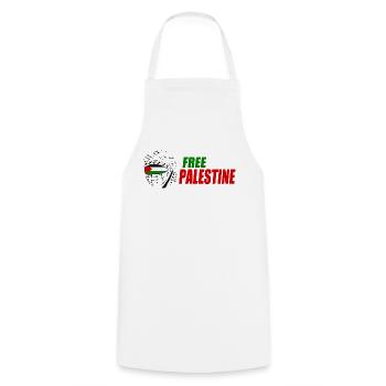 Free palestine - Tablier de cuisine - blanc - Devant - AI Model Male 185 dark (185cm)