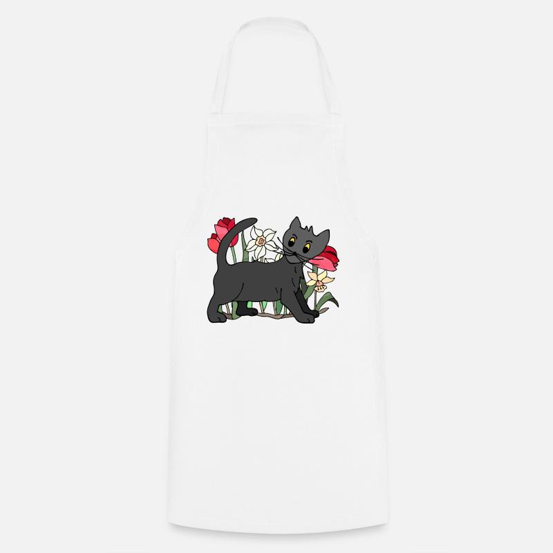 Cat - Cooking Apron - white