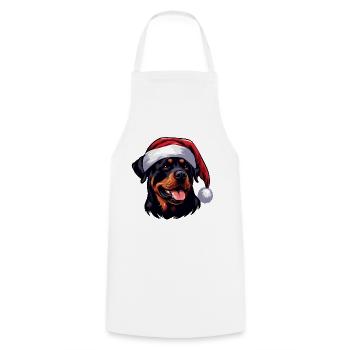 Rottweiler The Santa Claus - Cooking Apron - white - Front - AI Model Male 185 dark (185cm)