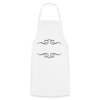 Embellishment Ornament Pattern Blossom Flower Your Text - Cooking Apron - white - Front - AI Model Male 185 dark (185cm)