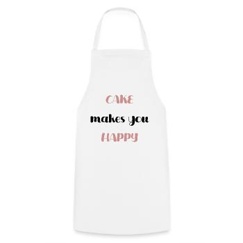 Cake makes you happy - pink design - Kochschürze - Weiß - Vorne - AI Model Male 185 dark (185cm)