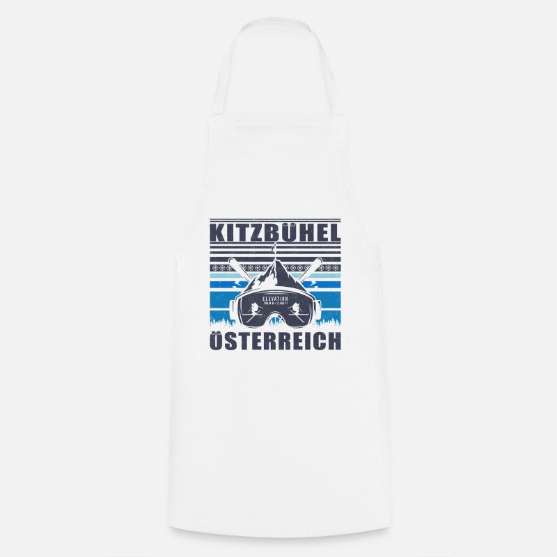 Kitzbühel Autriche Rétro Coucher De Soleil Ski 80s - Tablier de cuisine - blanc