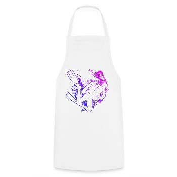 Scuba Diver Tauchen Diver Diving Scuba Taucher - Cooking Apron - white - Front - AI Model Male 185 dark (185cm)