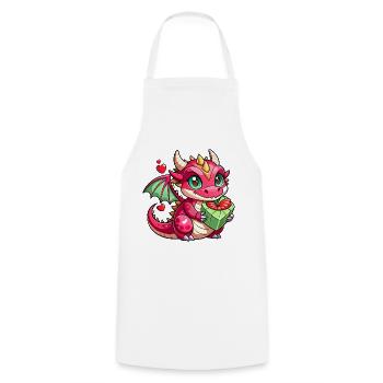 Colorful Dragon - Cooking Apron - white - Front - AI Model Male 185 dark (185cm)