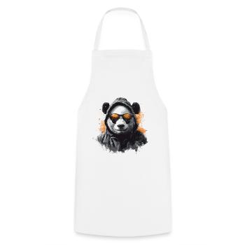 Cool panda with hoodie - Cooking Apron - white - Front - AI Model Male 185 dark (185cm)