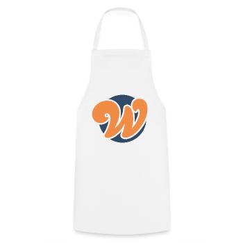 Buchstabe w orange sport - Kochschürze - Weiß - Vorne - AI Model Male 185 dark (185cm)