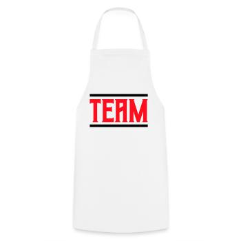 Équipe 01 - Tablier de cuisine - blanc - Devant - AI Model Male 185 dark (185cm)