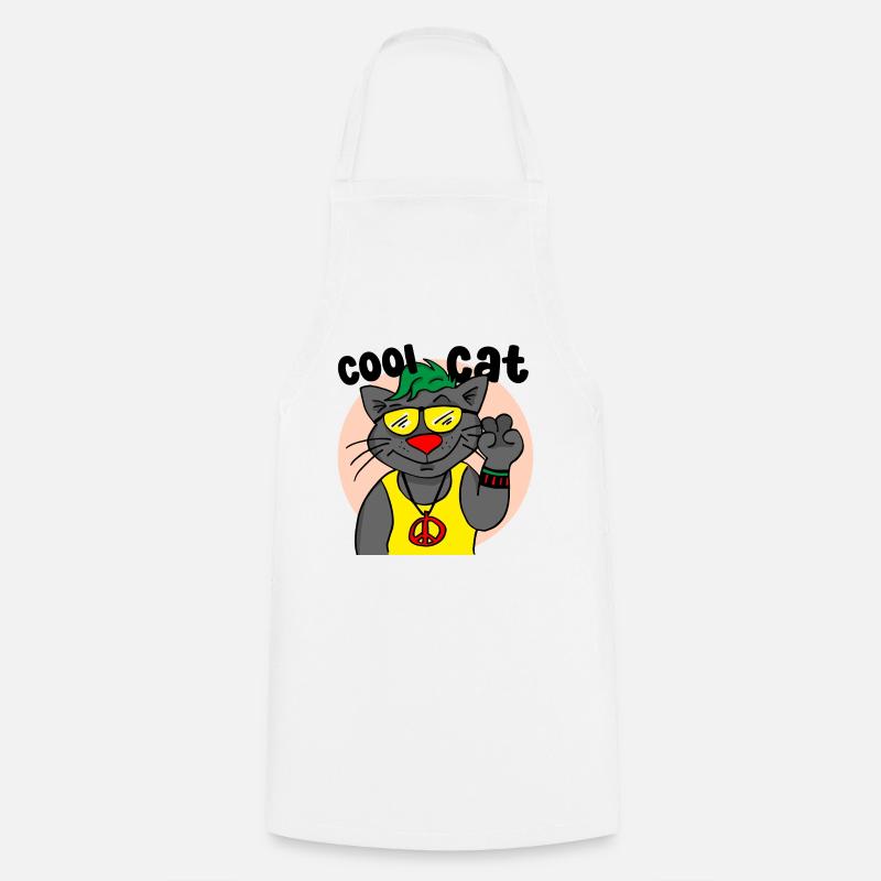 Cool Cat - Kochschürze - Weiß