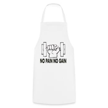 No Pain No Gain - Tablier de cuisine - blanc - Devant - AI Model Male 185 dark (185cm)