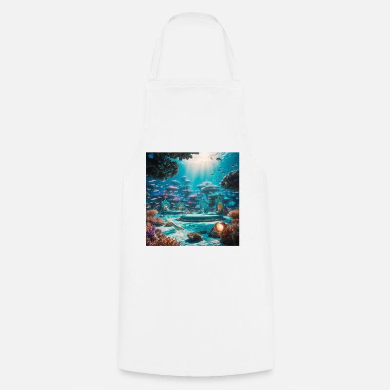 Immerse yourself in an ethereal 3D rendering of A Magical Under - Cooking Apron - white