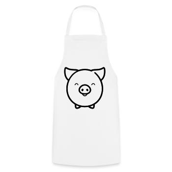 cochon - Tablier de cuisine - blanc - Devant - AI Model Male 185 dark (185cm)