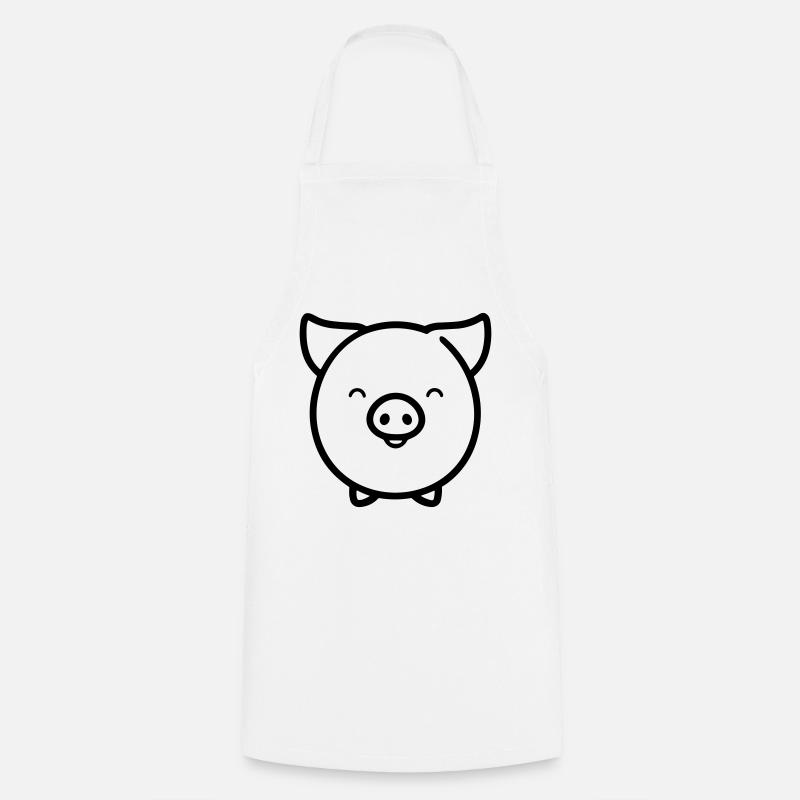 cochon - Tablier de cuisine - blanc