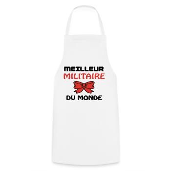MEILLEUR MILITAIRE DU MONDE - Tablier de cuisine - blanc - Devant - AI Model Male 185 dark (185cm)