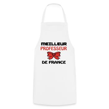 BEST TEACHER IN FRANCE - Cooking Apron - white - Front - AI Model Male 185 dark (185cm)