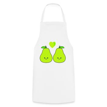 Poire Comique Amour - Tablier de cuisine - blanc - Devant - AI Model Male 185 dark (185cm)