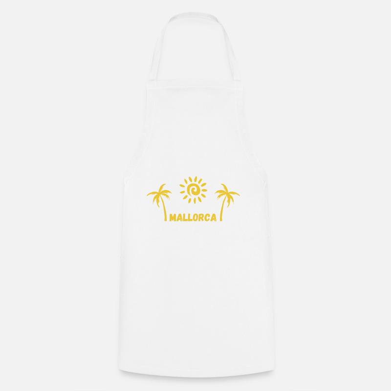 Mallorca Vibes: Sun, Palm Trees, Freedom - Cooking Apron - white