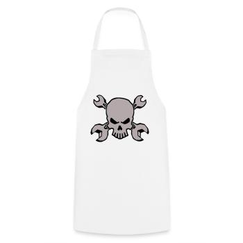 TOOLSKULL - 2C - Cooking Apron - white - Front - AI Model Male 185 dark (185cm)