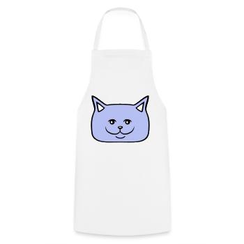 Jolie chatte Ayant l’air heureuse Joyeuse Souriante - Tablier de cuisine - blanc - Devant - AI Model Male 185 dark (185cm)