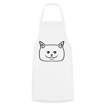 Pretty Cat Looking Happy Cheerful Smiling - Cooking Apron - white - Front - AI Model Male 185 dark (185cm)