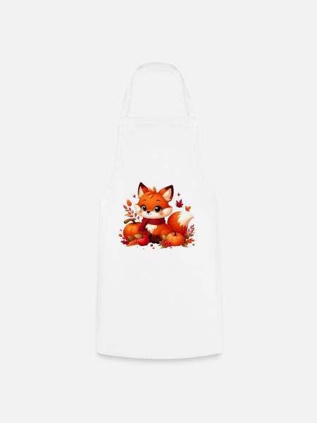 Fuchs Herbst 2 - Kochschürze - Weiß