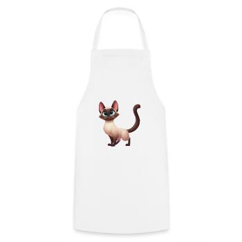 Siamese 16 - Cooking Apron - white - Front - AI Model Male 185 dark (185cm)