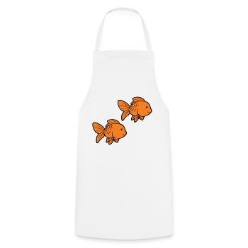 Poisson Poisson Rouge - Tablier de cuisine - blanc - Devant - AI Model Male 185 dark (185cm)
