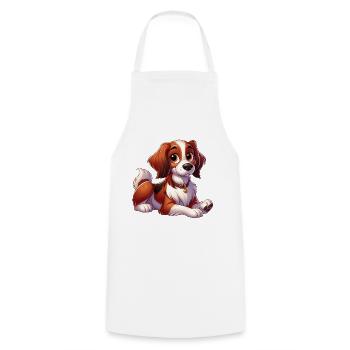 Brittany Spaniel 10 - Cooking Apron - white - Front - AI Model Male 185 dark (185cm)