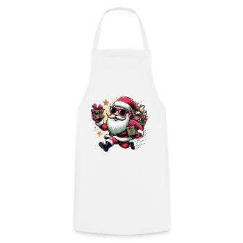 Santa Fun 10 - Cooking Apron - white - Front - AI Model Male 185 dark (185cm)