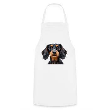 Dachshund dog portrait loyal pets animals snout - Kochschürze - Weiß - Vorne - AI Model Male 185 dark (185cm)