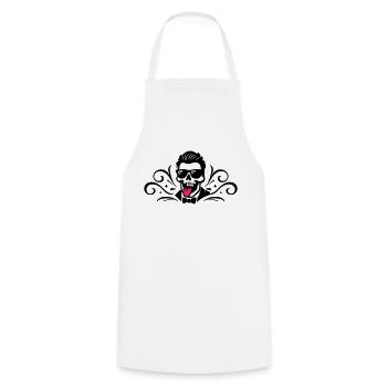 Totenkopf Bräutigam Jga - Kochschürze - Weiß - Vorne - AI Model Male 185 dark (185cm)