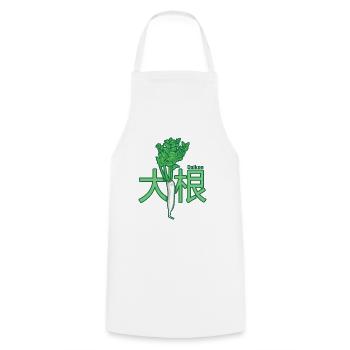 Raddish Daikon Japonais - Tablier de cuisine - blanc - Devant - AI Model Male 185 dark (185cm)