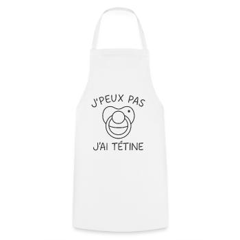 J'peux pas j'ai tétine - Tablier de cuisine - blanc - Devant - AI Model Male 185 dark (185cm)