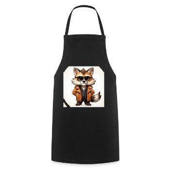 The Fashionable Raccoon Designer - Cooking Apron - black - Front - AI Model Male 185 dark (185cm)