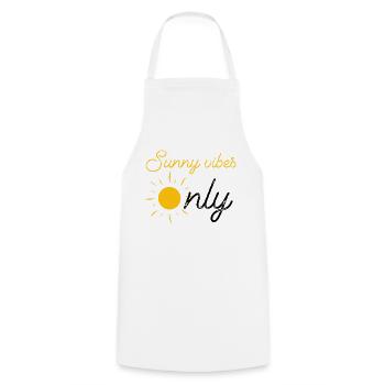 Sunny Days Only, summer holidays - Cooking Apron - white - Front - AI Model Male 185 dark (185cm)