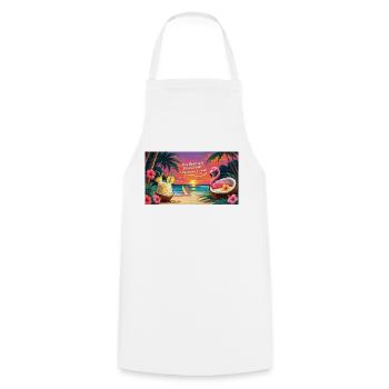 Piña colada drink Hawaii Design - Tablier de cuisine - blanc - Devant - AI Model Male 185 dark (185cm)