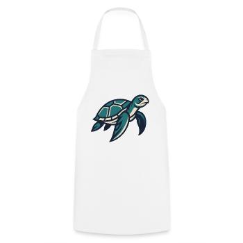 Traveler sea turtle - Cooking Apron - white - Front - AI Model Male 185 dark (185cm)