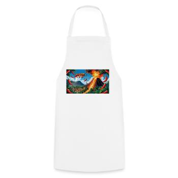 Chili Vulkan Design – feurig & scharf für Food-Fan - Kochschürze - Weiß - Vorne - AI Model Male 185 dark (185cm)