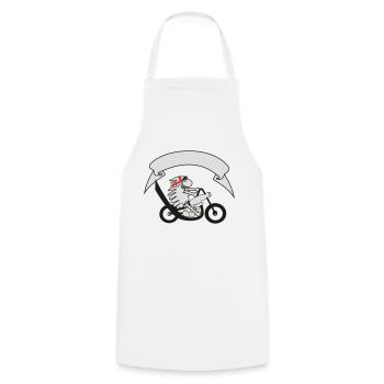 Biker sheep with banner - Cooking Apron - white - Front - AI Model Male 185 dark (185cm)