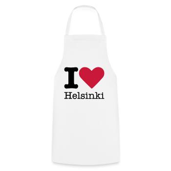 I Love Helsinki - Kochschürze - Weiß - Vorne - AI Model Male 185 dark (185cm)